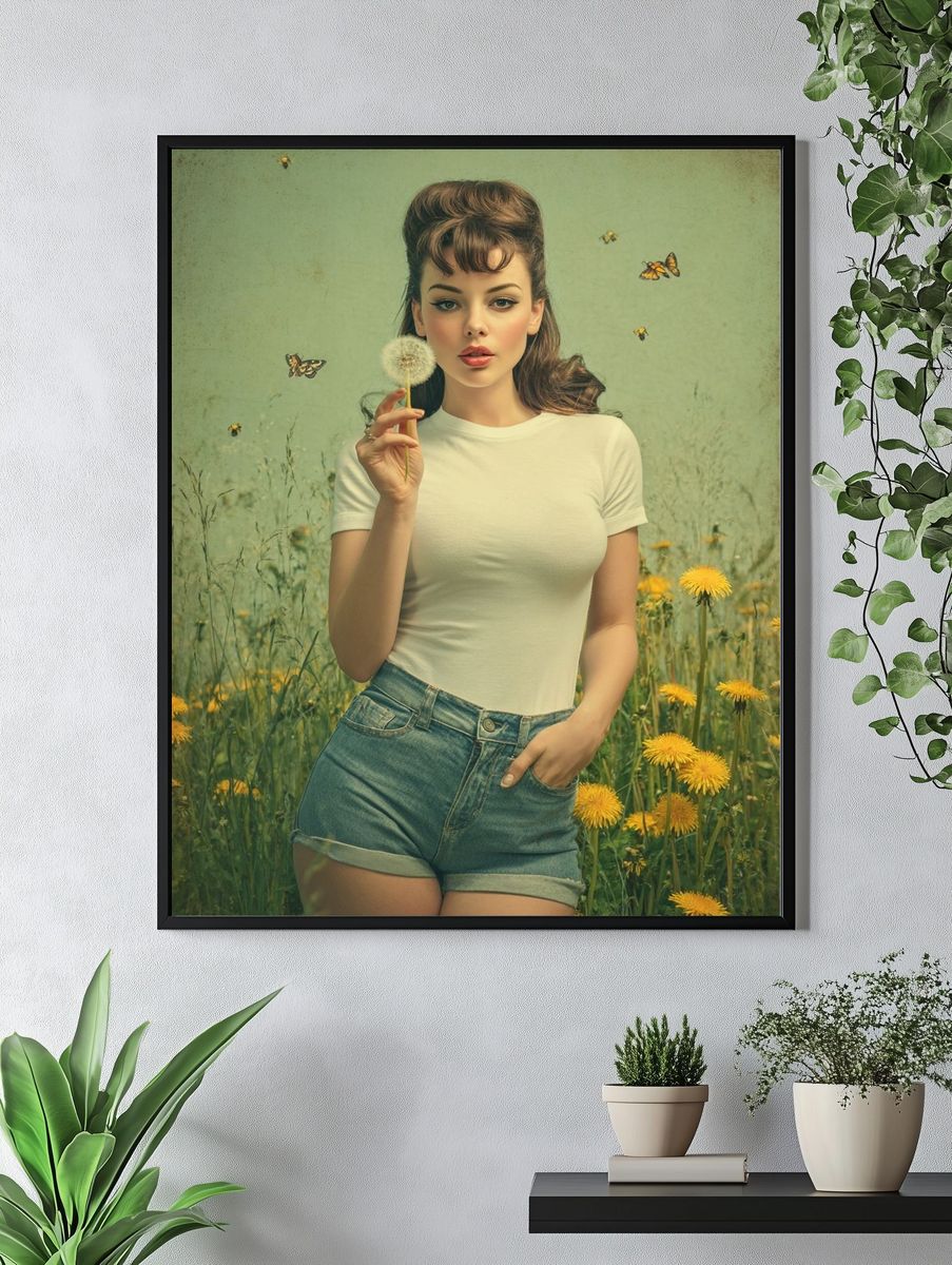 Dandelion Dream — Vintage Print. — room view 4