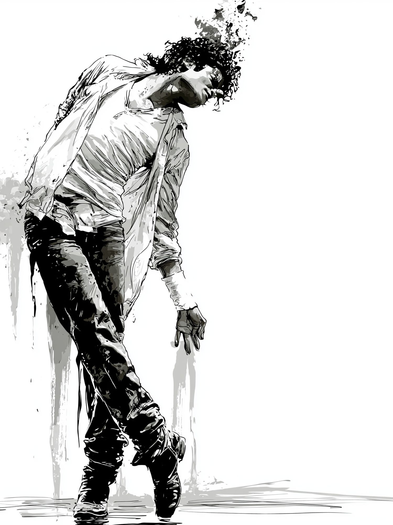 Dancing Figure Ink Poster. poster — illustration art