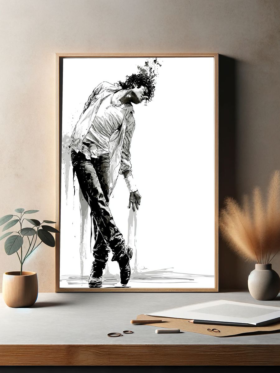 Dancing Figure Ink Poster. — room view 2