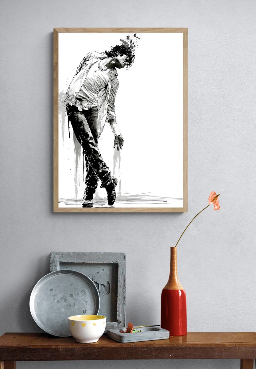 Dancing Figure Ink Poster. — room view 3