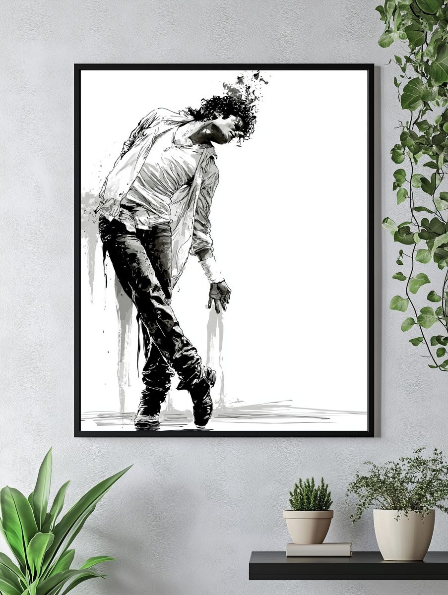 Dancing Figure Ink Poster. — room view 4