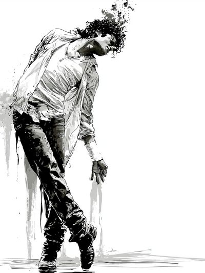 Dancing Figure Ink Poster. poster