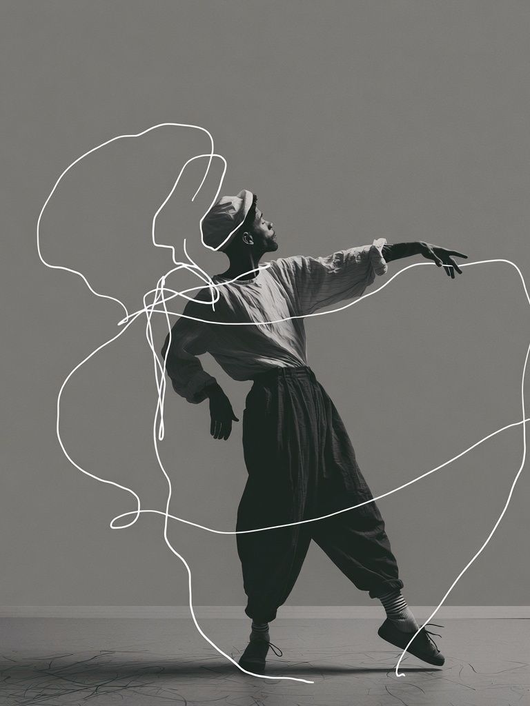 Contemporary Dancer Line Art Poster. poster detail