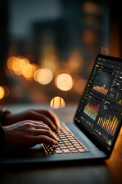 Data Analysis at Night — Photography Print. poster print