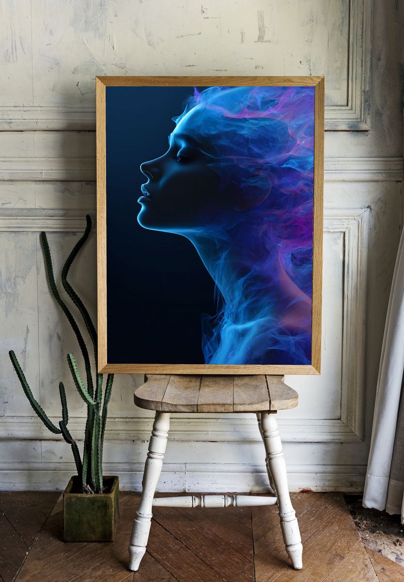Ethereal Woman — Digital Art Print. — room view 1