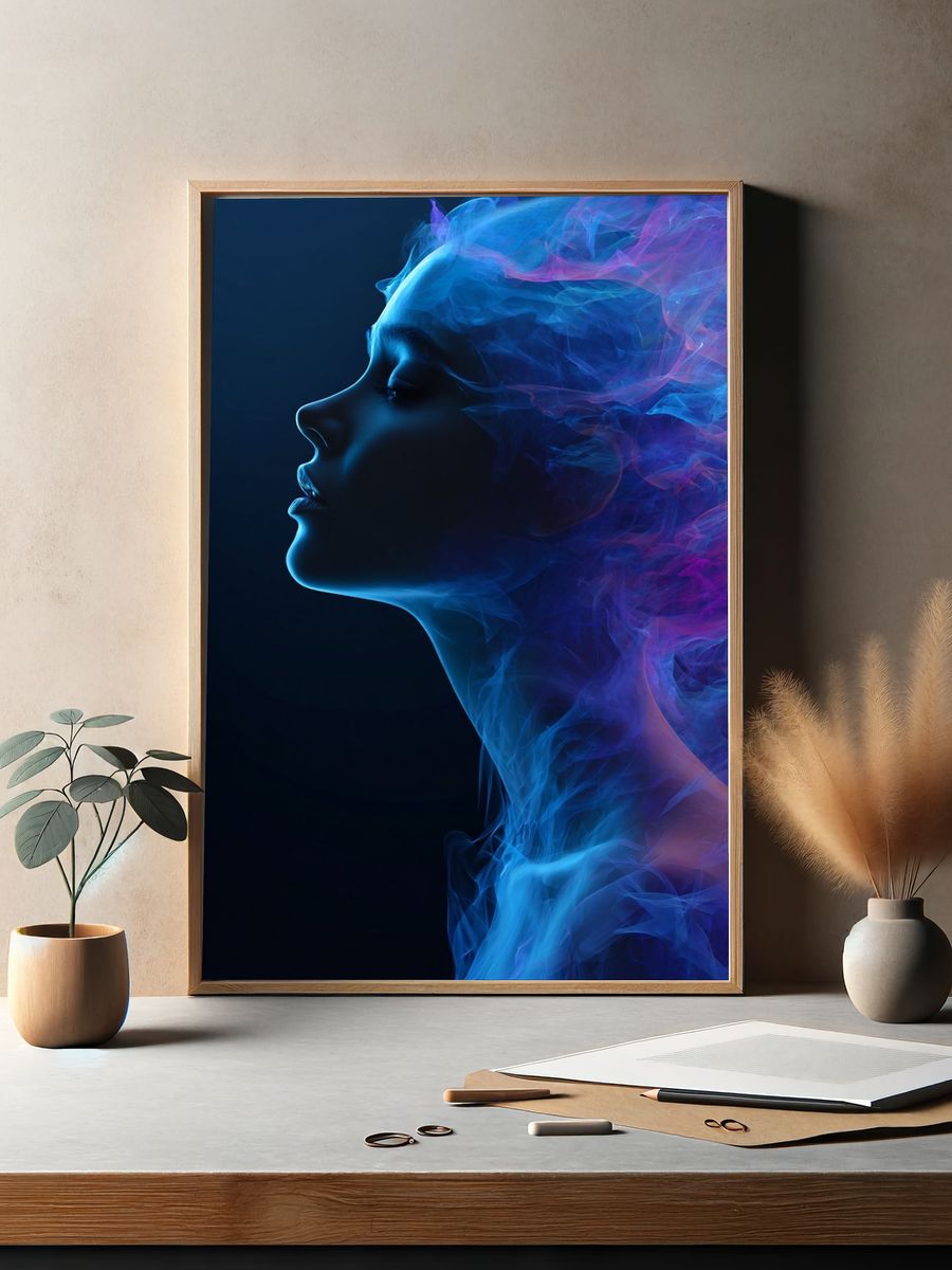 Ethereal Woman — Digital Art Print. — room view 2