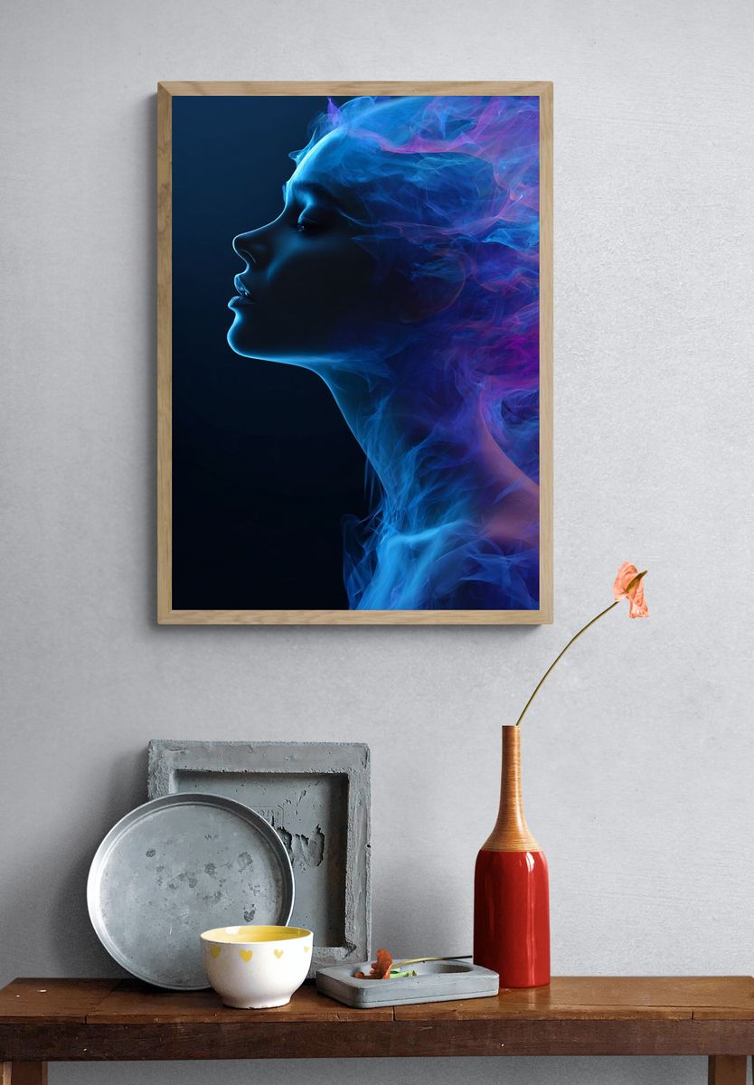 Ethereal Woman — Digital Art Print. — room view 3