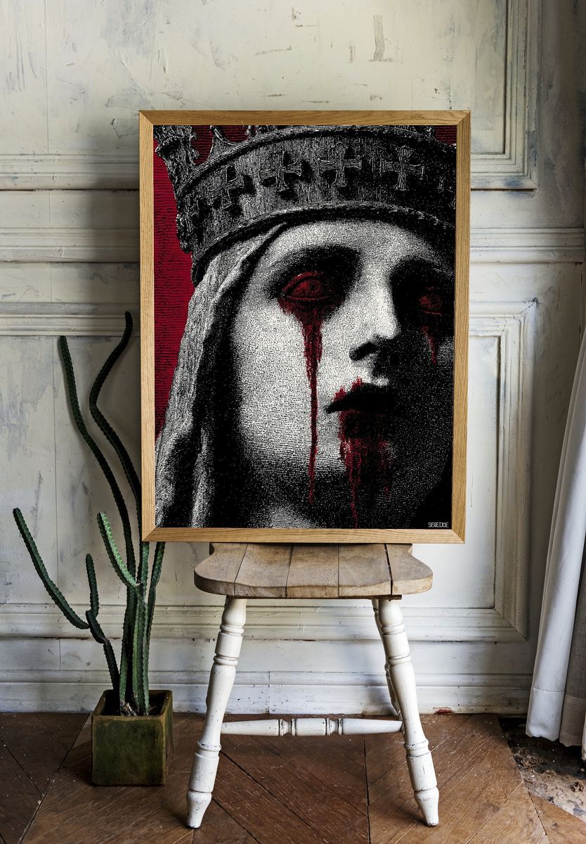 Crowned Queen — Dark Art Print. — room view 1