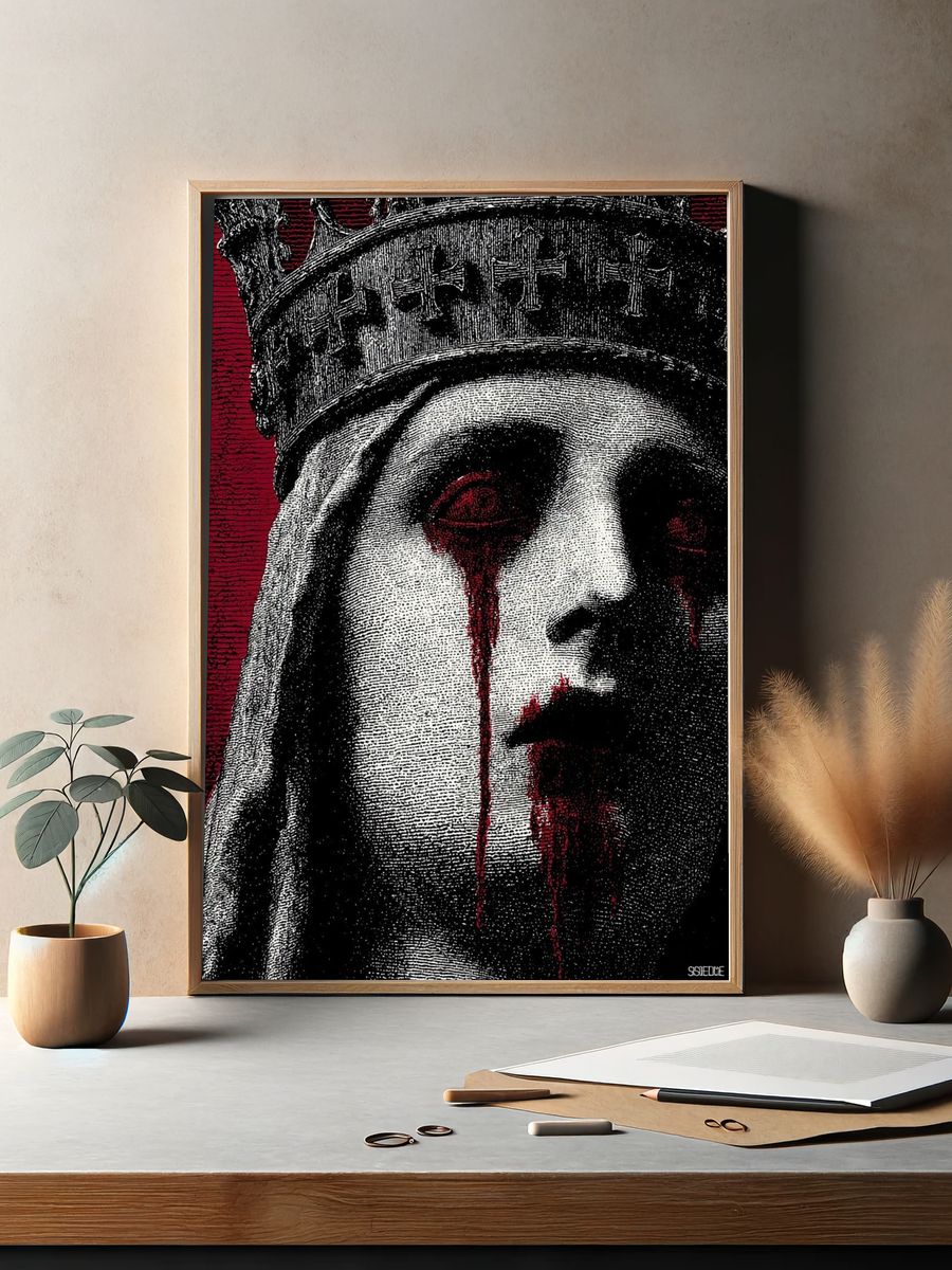 Crowned Queen — Dark Art Print. — room view 2