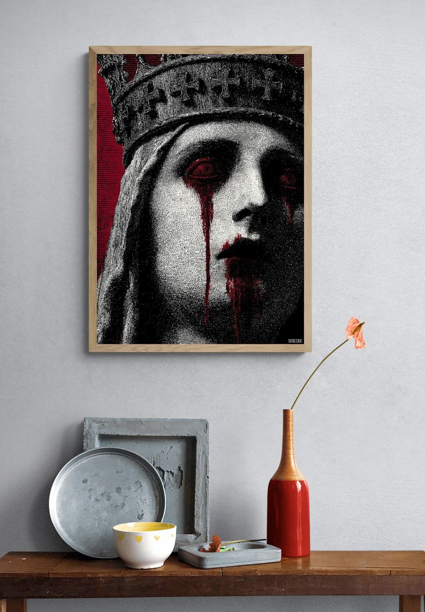 Crowned Queen — Dark Art Print. — room view 3