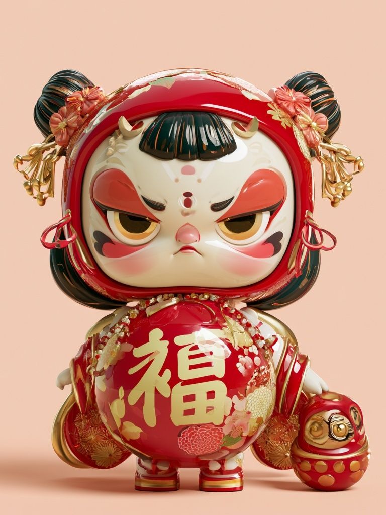 Lucky Daruma Doll Illustration Poster. poster detail