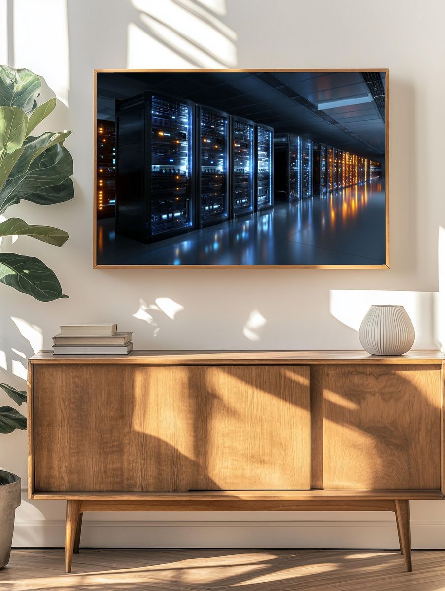 Futuristic Data Center Photography Poster. — room view 3