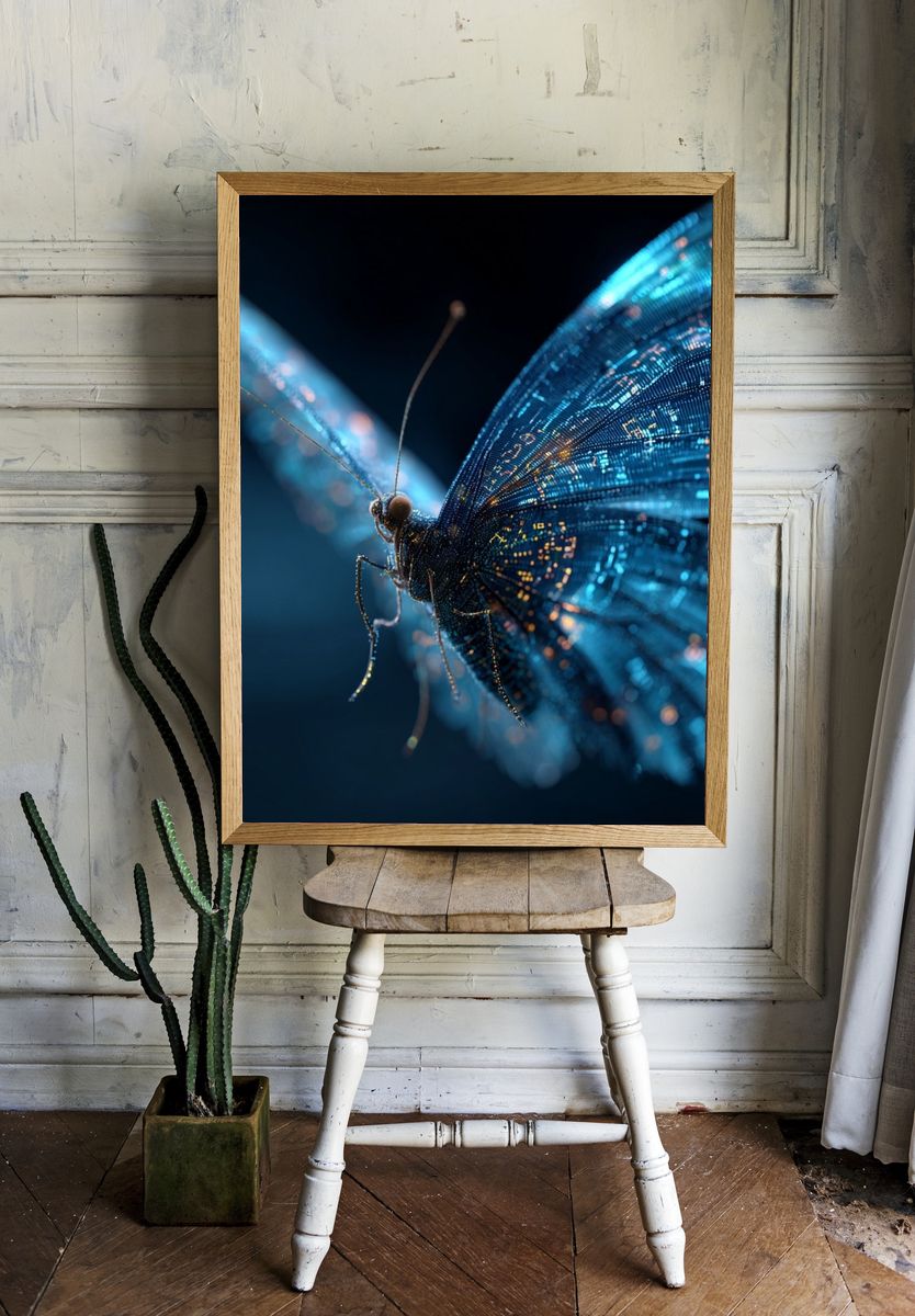 Digital Butterfly — Abstract Print. — room view 1