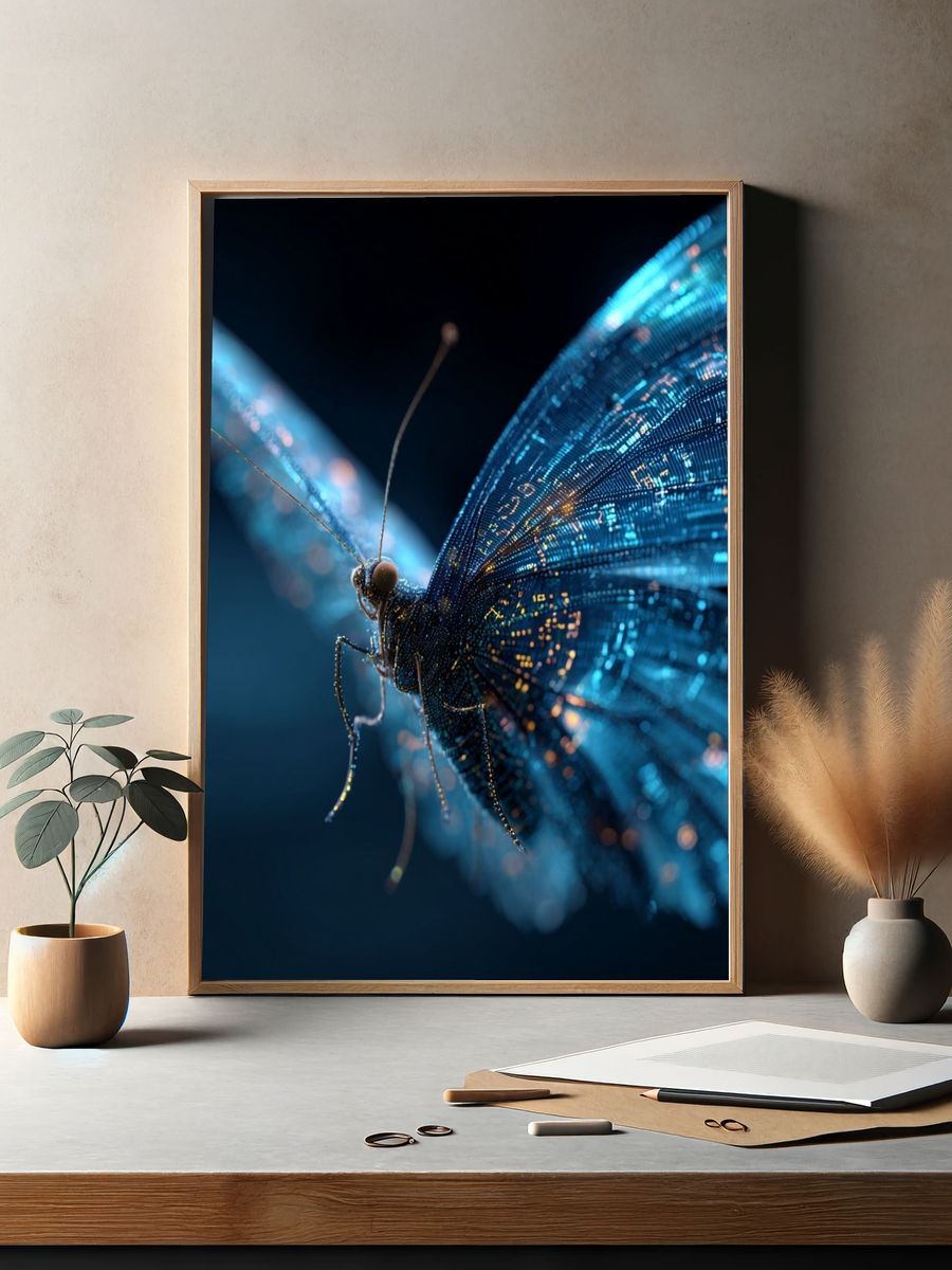 Digital Butterfly — Abstract Print. — room view 2