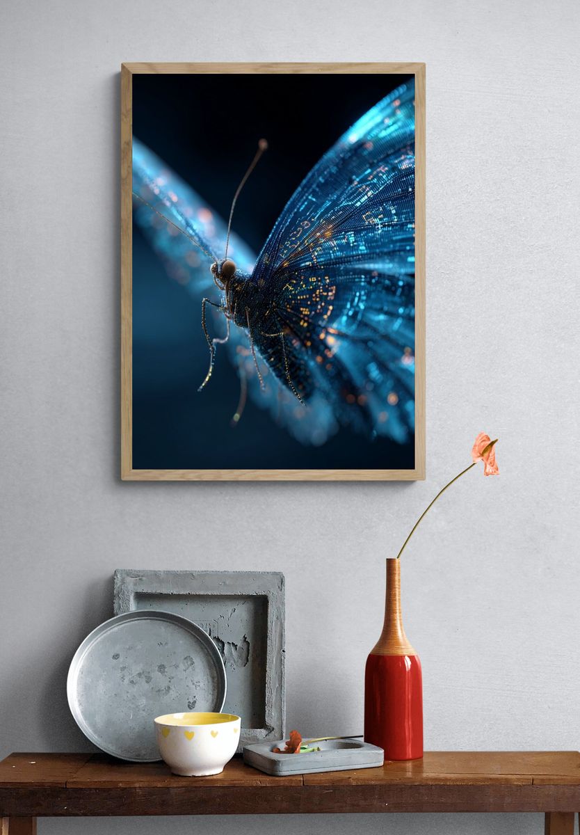 Digital Butterfly — Abstract Print. — room view 3