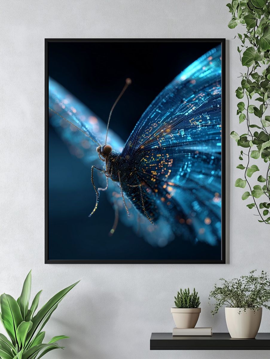 Digital Butterfly — Abstract Print. — room view 4