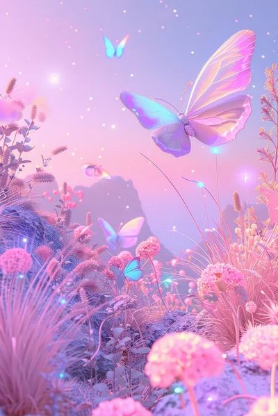 Dreamy Butterflies — Digital Art Print. poster print