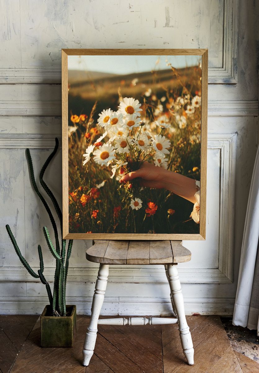 Daisy Bouquet — Nature Print. room preview