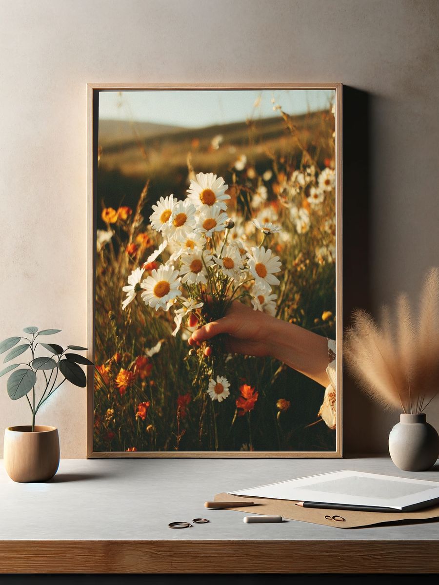 Daisy Bouquet — Nature Print. — room view 2