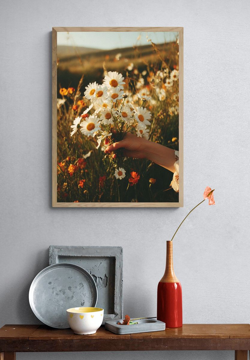 Daisy Bouquet — Nature Print. — room view 3
