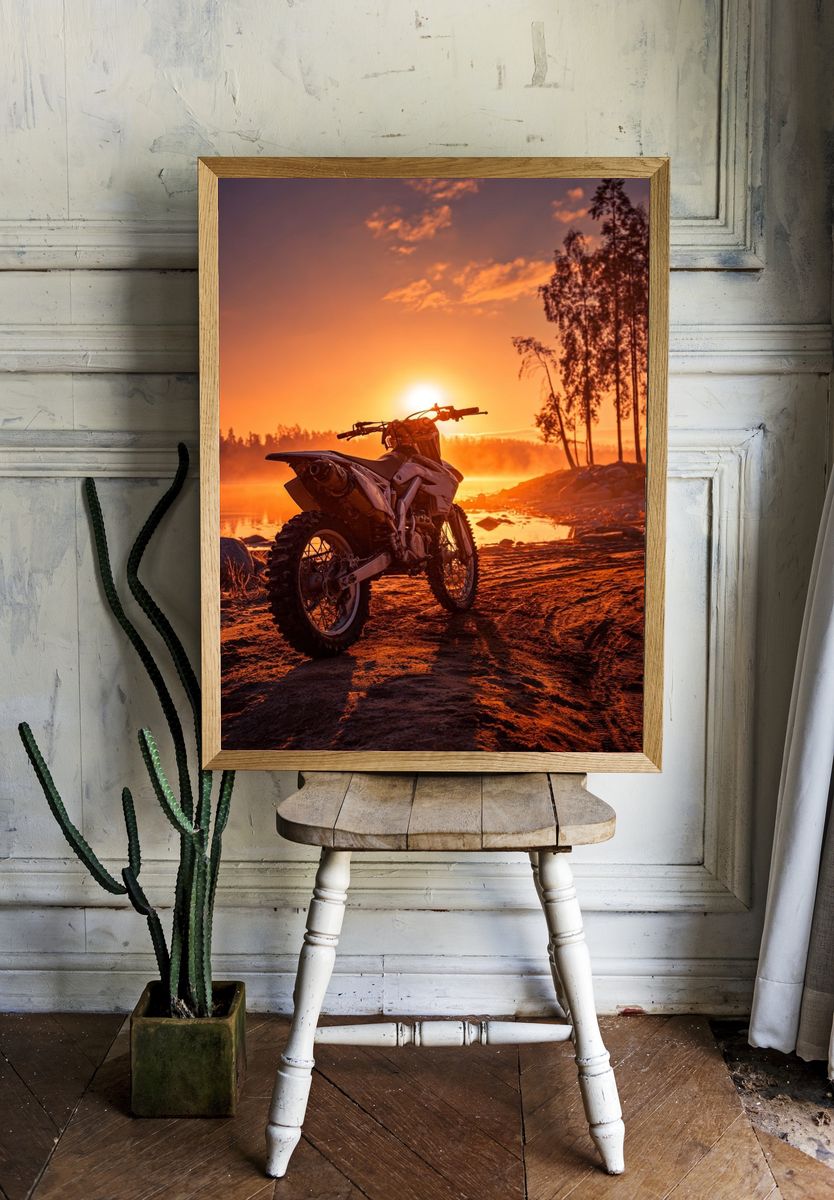 Dirt Bike Sunset Ride Poster. room preview
