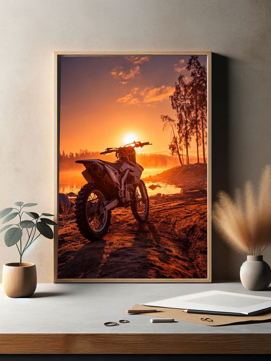 Dirt Bike Sunset Ride Poster. — room view 2