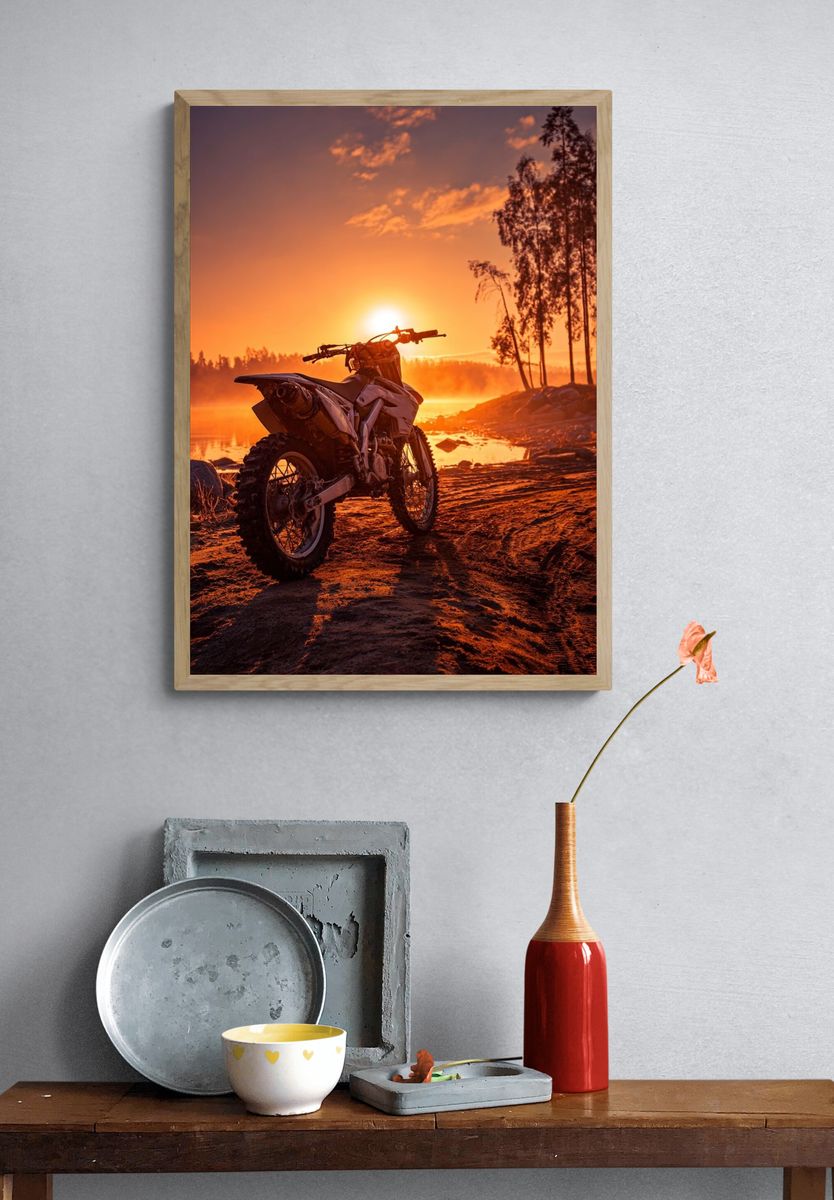Dirt Bike Sunset Ride Poster. — room view 3