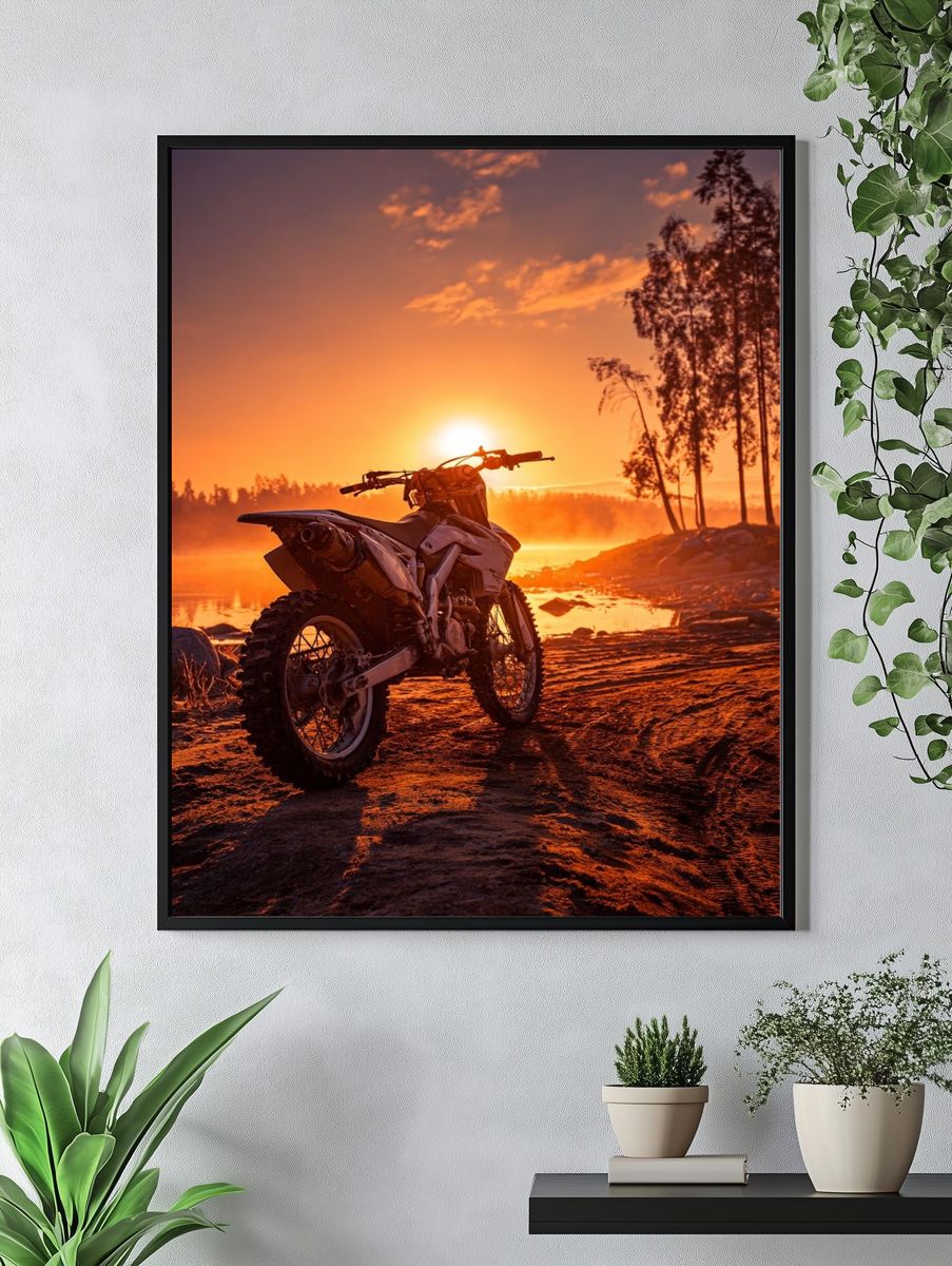 Dirt Bike Sunset Ride Poster. — room view 4