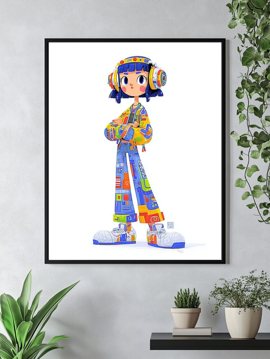 Stylish Character — Digital Art Print. — room view 4
