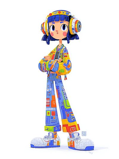 Stylish Character — Digital Art Print. poster
