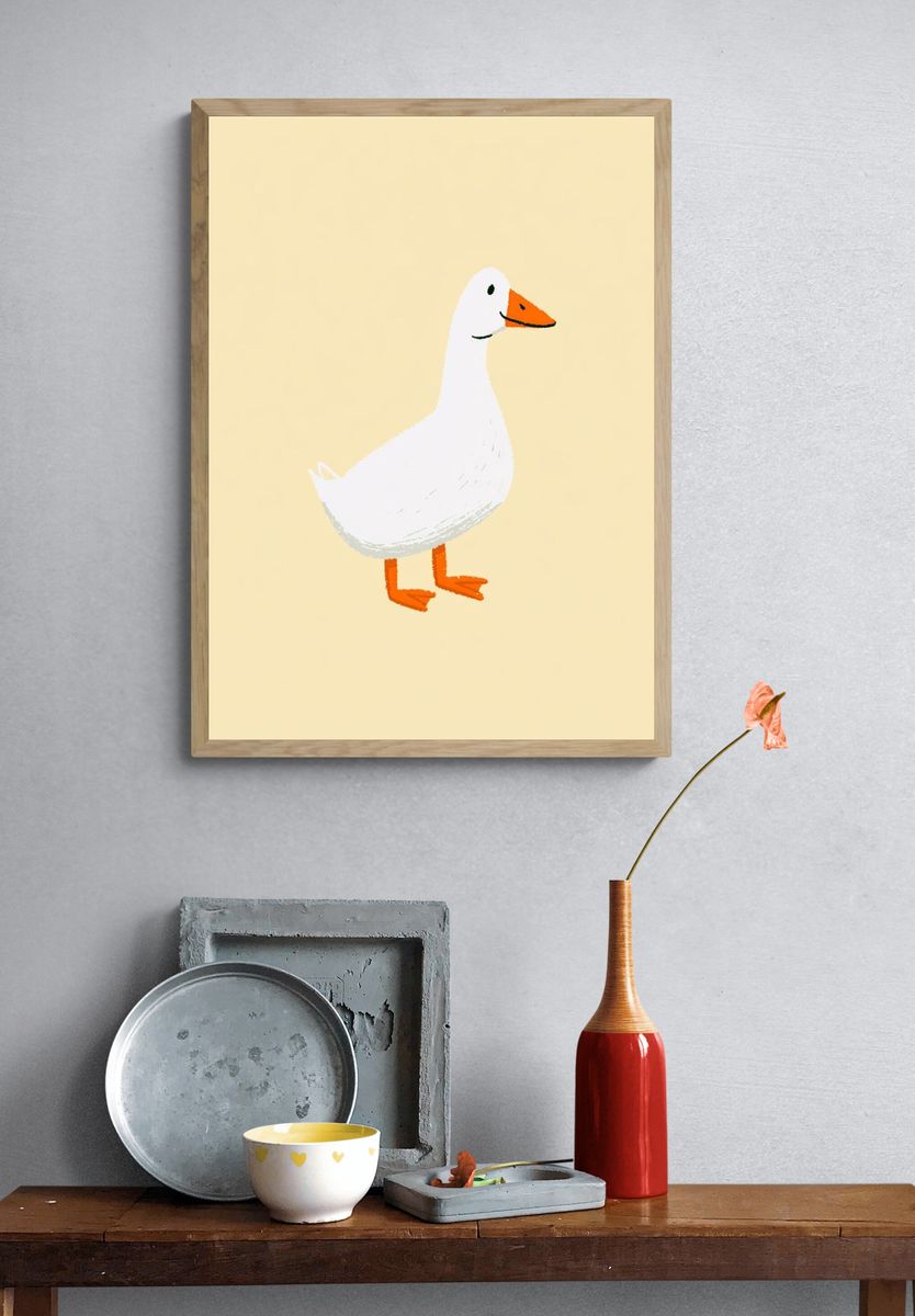 Duckling Illustration Poster. — room view 3