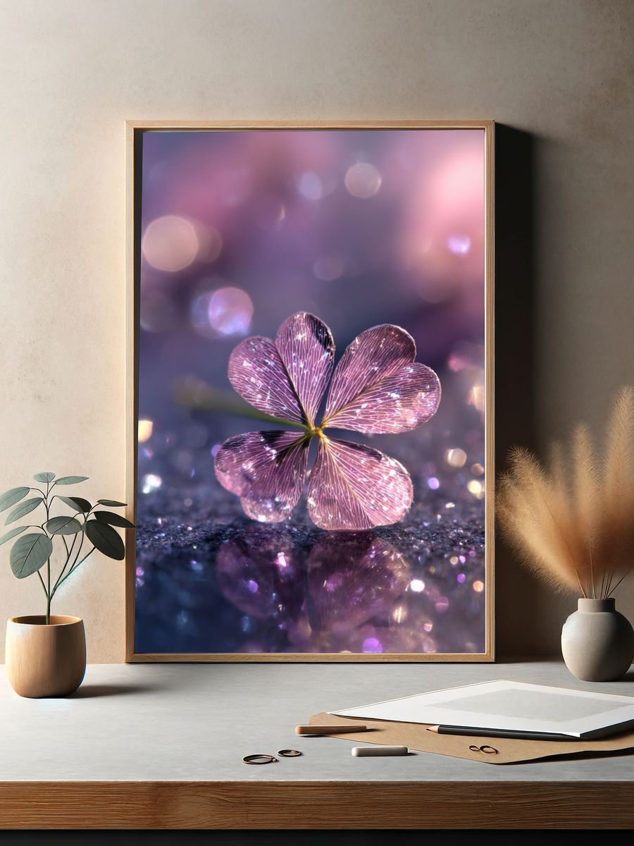 Delicate Clover Blossom — Photography Print. — room view 2