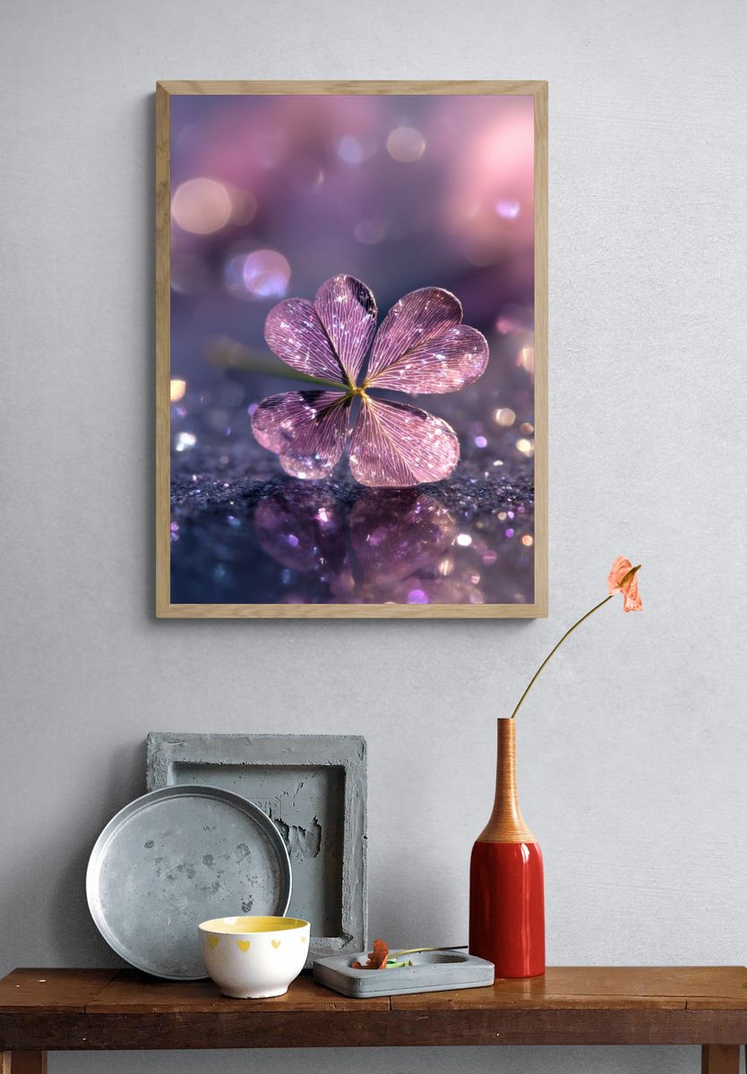 Delicate Clover Blossom — Photography Print. — room view 3