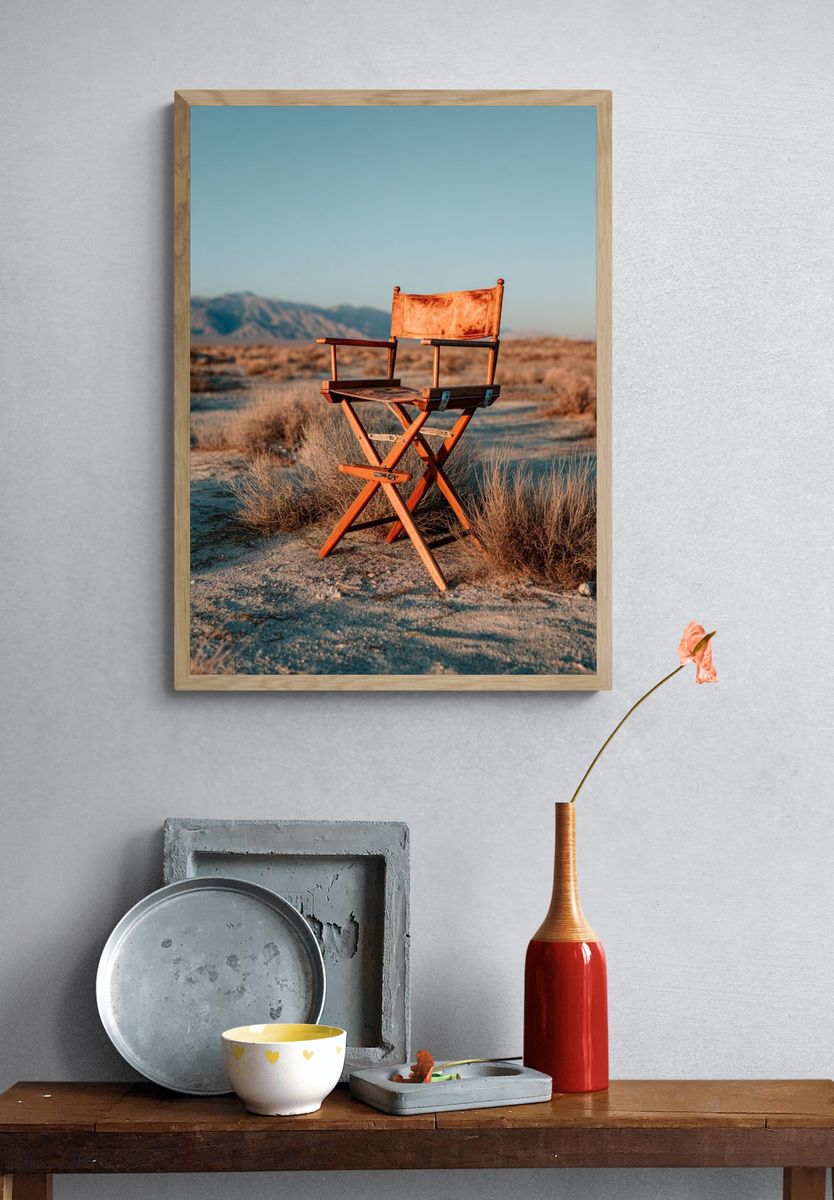 Director's Chair in Desert Landscape Poster. — room view 3