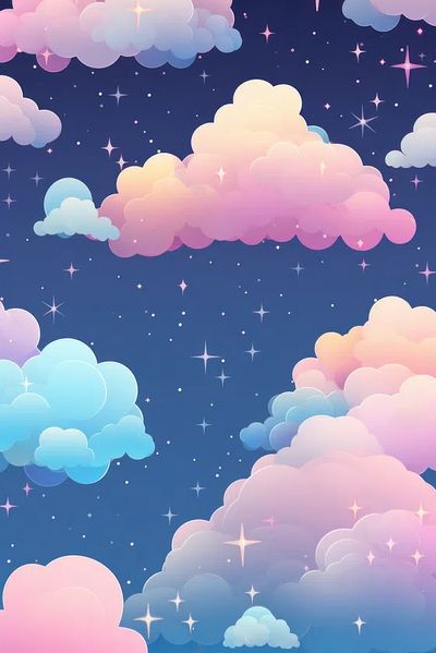 Dreamy Clouds — Illustration Print. poster print