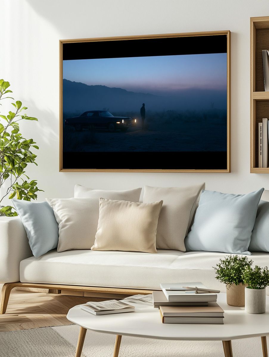 Desert Car at Dusk Photography Poster. — room view 2