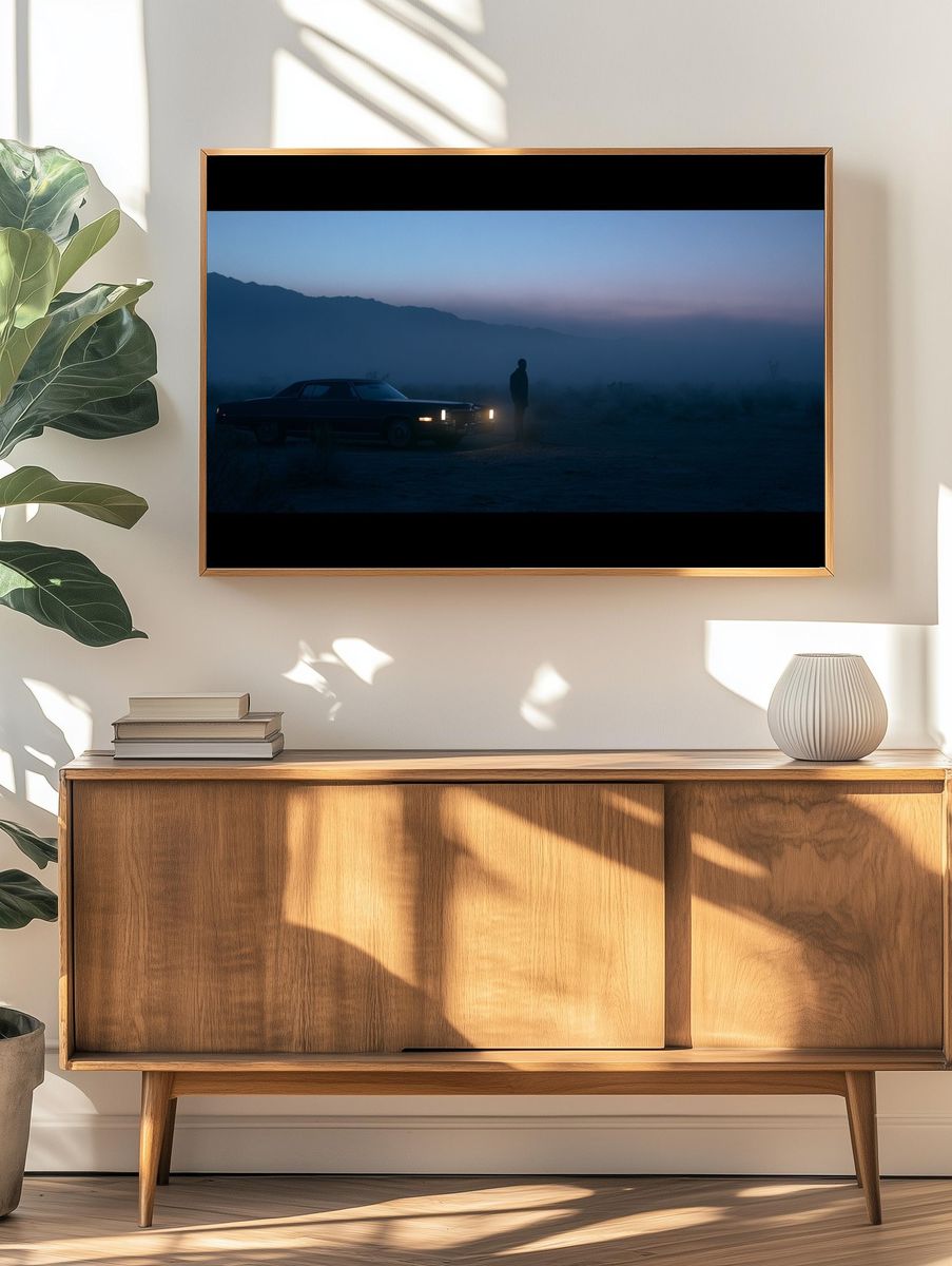 Desert Car at Dusk Photography Poster. — room view 3