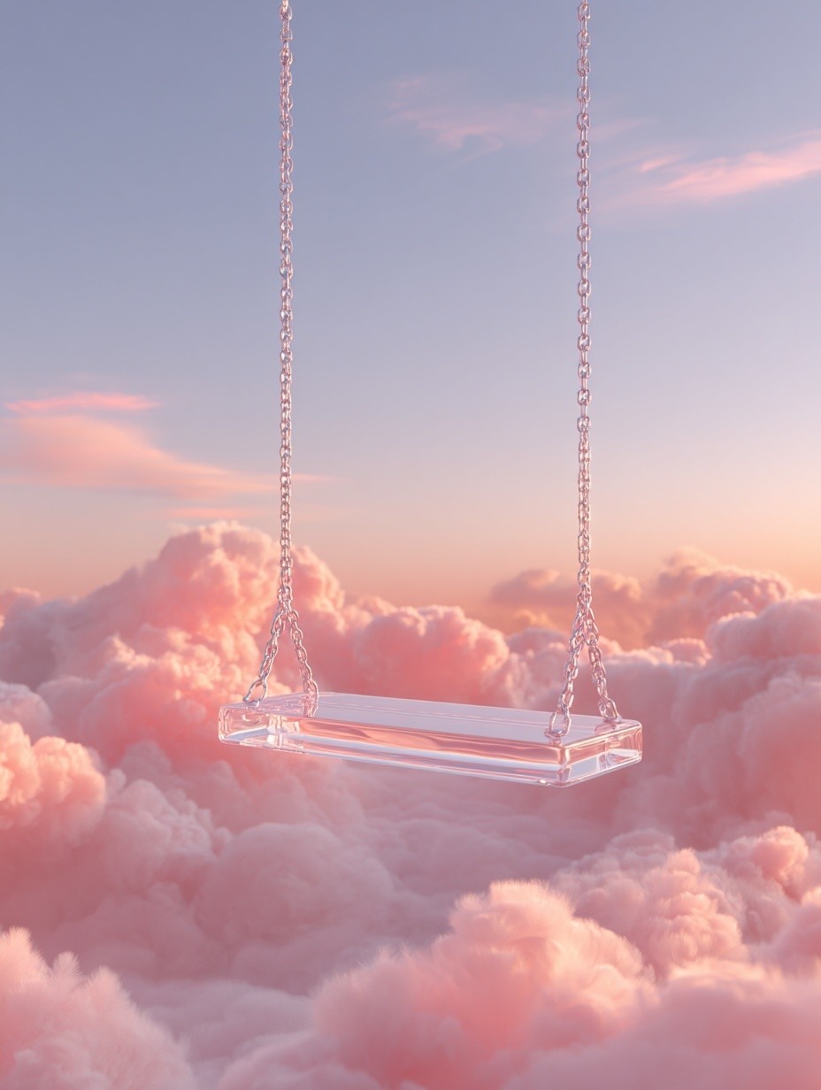 Dreamy Swing in Clouds — Fine Art Print. poster — fine-art art