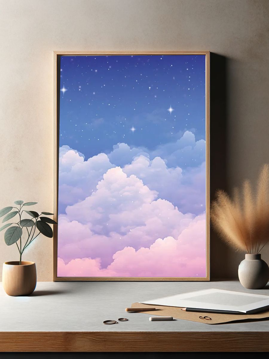 Dreamy Clouds at Twilight Poster. — room view 2