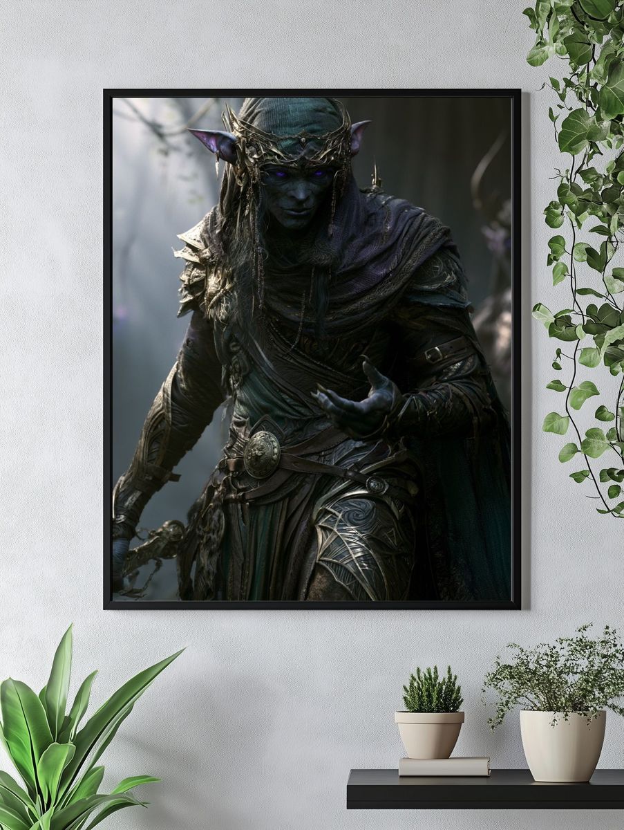 Dark Elf Fantasy Art Print. — room view 4
