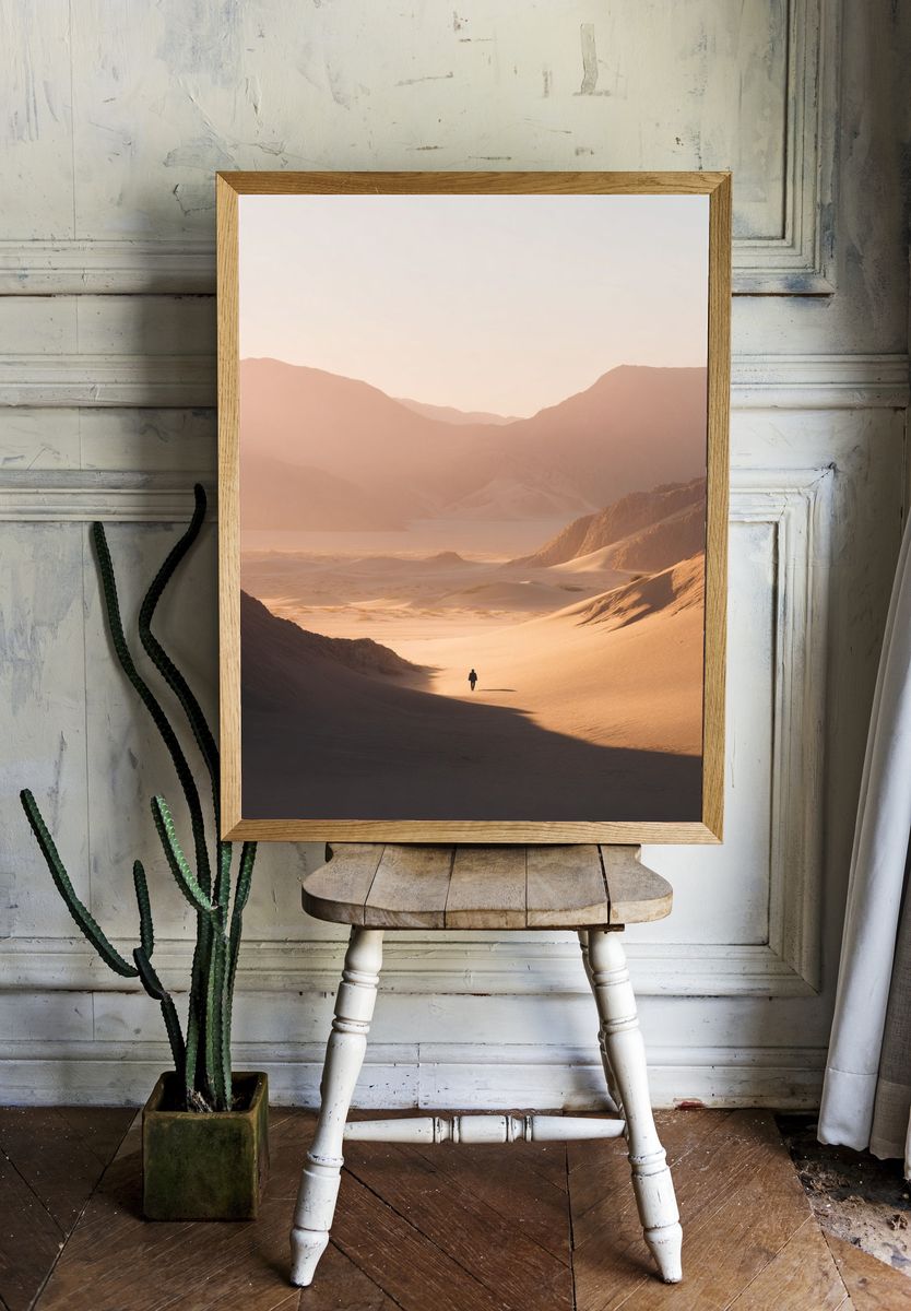 Desert Solitude Sunset Print. — room view 1