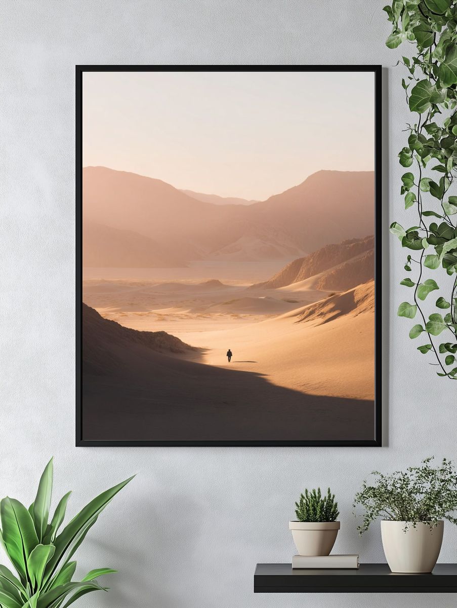 Desert Solitude Sunset Print. — room view 4