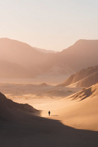 Desert Solitude Sunset Print. poster