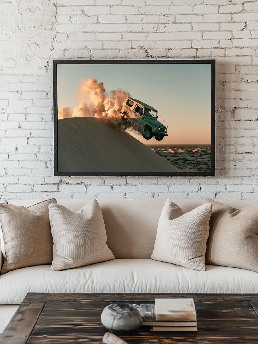 Desert Dune Jump Photography Poster. room preview