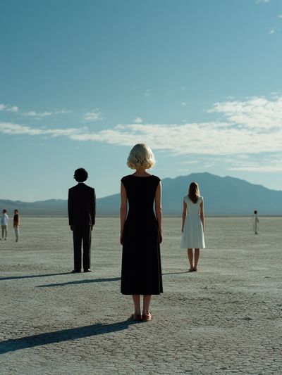 Desert Figures Photography Poster.