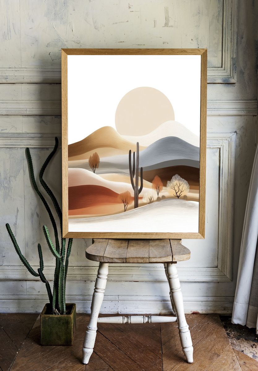 Desert Sunrise Abstract Poster. — room view 1