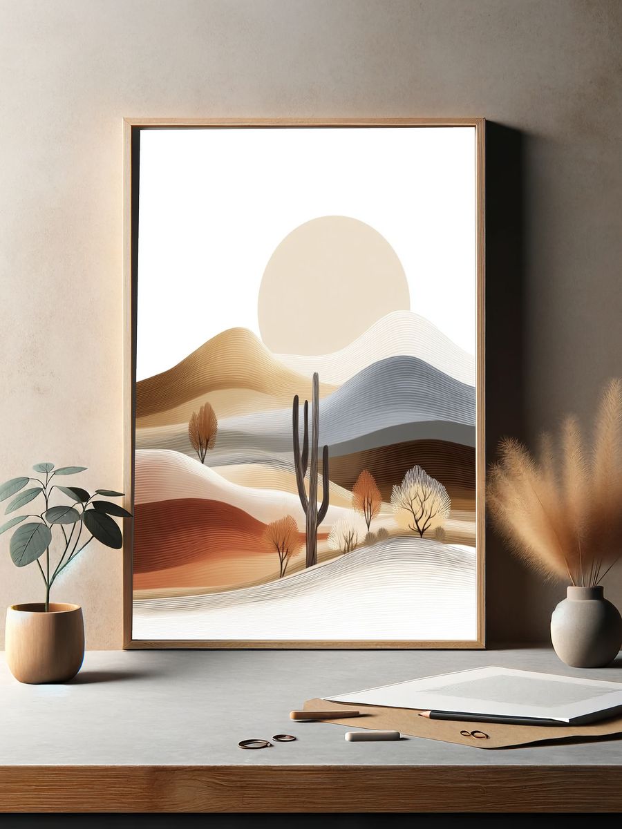 Desert Sunrise Abstract Poster. — room view 2