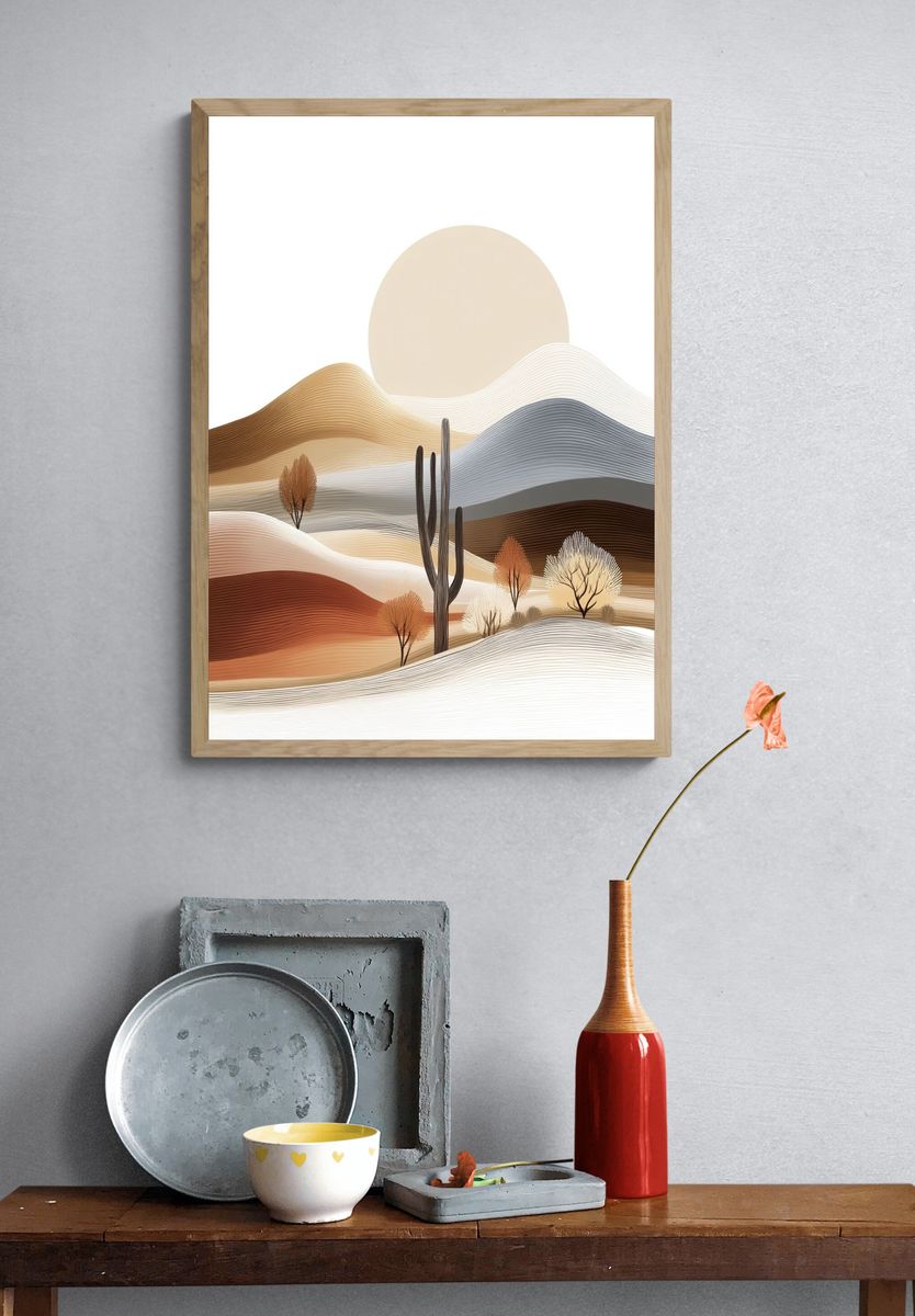 Desert Sunrise Abstract Poster. — room view 3