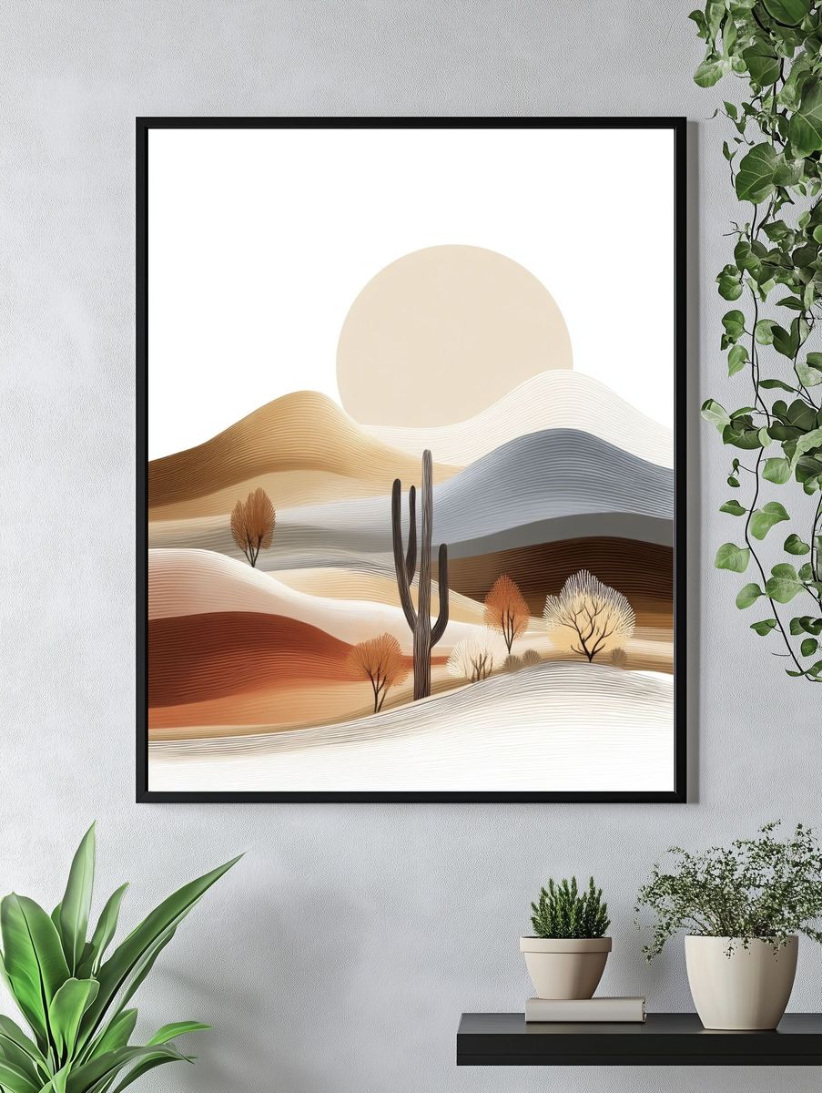 Desert Sunrise Abstract Poster. — room view 4