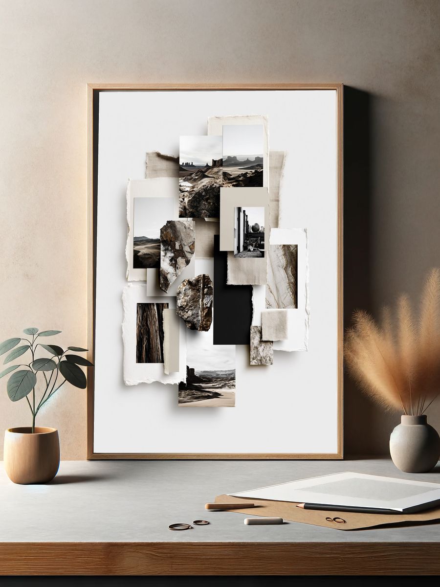 Desert Collage Landscape Print. — room view 2